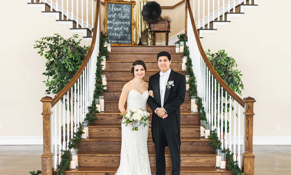 Great Gatsby 1920s Wedding Decor The Pearl at Sabine Creek